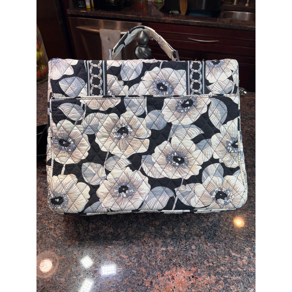 Vera Bradley Attache/Laptop Bag Black and White Camellia Pattern *Retired* - Picture 14 of 14